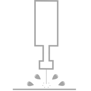Pictogramme de découpe jet d'eau haute pression sur matériaux souples, réalisé par HOFICOUPE.